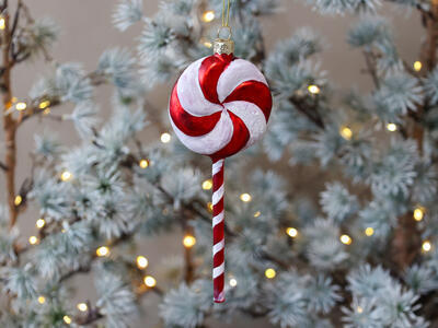 Vianočná ozdoba lízatko Lollipop antik cherry  16cm x 6cm x 2cm - 1