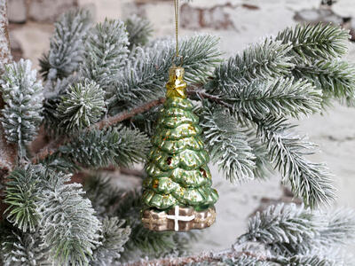 Vianočná ozdoba stromček 11,5cm x 5,5cm - 1
