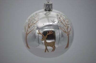 Vianočná ozdoba sklenená ručne zdobená 7 cm