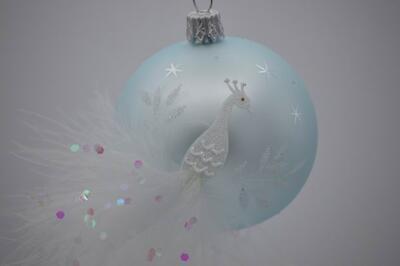 Vianočná ozdoba sklenená ručne zdobená 7 cm
