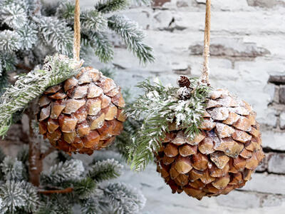 Vianočná šuška prírodná  závesná dekorácia priemer 15cm - 1