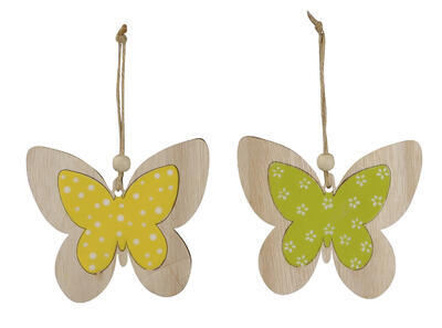 Závesná dekorácia - motýľ 7cmx1cmx8cm, zelený