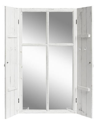 Zrkadlo v tvare dreveného okna s okenicami 60x110